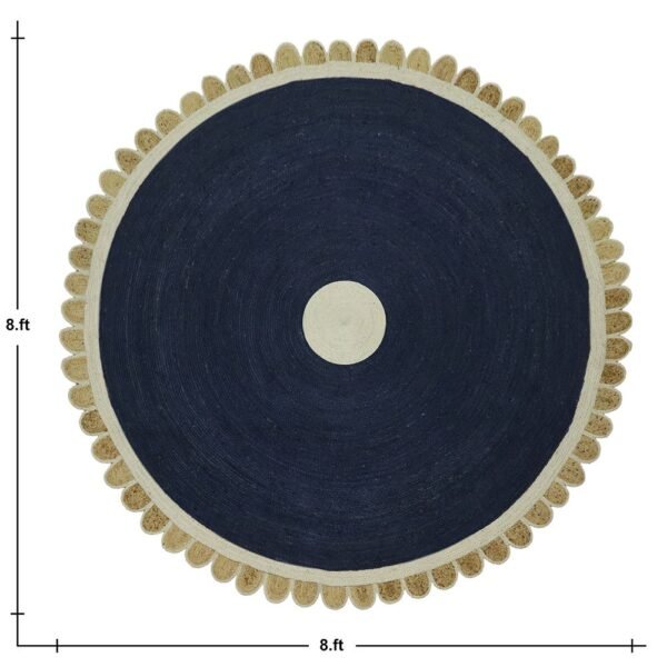 Hand Braided Jute Round Rug Large Carpet - Image 3