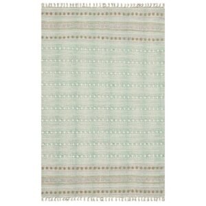 Artisan Work Green  Handmade Rug Made With Cotton