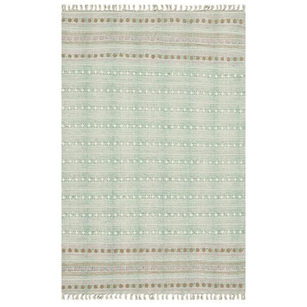 Artisan Work Green  Handmade Rug Made With Cotton