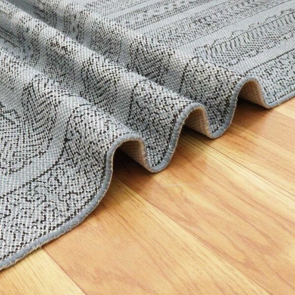 Gray Handmade Large Area Cotton Dhurrie - Image 7