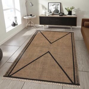 Handmade Brown Cotton Living Room Rug