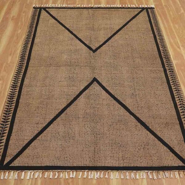 Handmade Brown Cotton Living Room Rug - Image 4