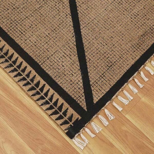 Handmade Brown Cotton Living Room Rug - Image 5