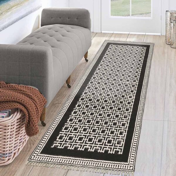 Hand Block Printed Cotton Runner area Rug - Image 2