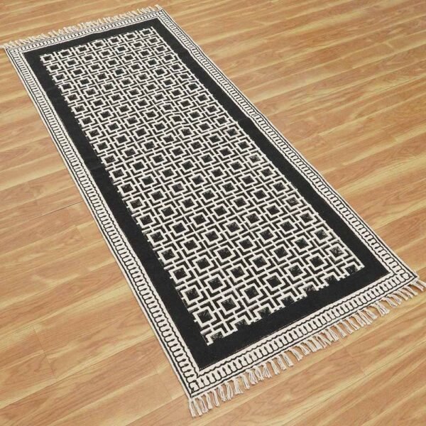 Hand Block Printed Cotton Runner area Rug - Image 4