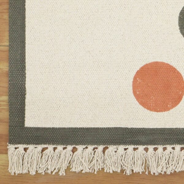 Handmade Block Printed Cotton Entryway Area Rug - Image 4