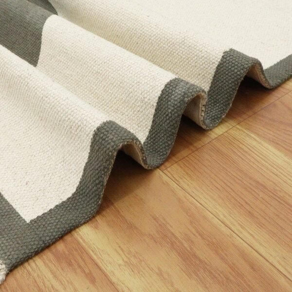 Handmade Block Printed Cotton Entryway Area Rug - Image 6