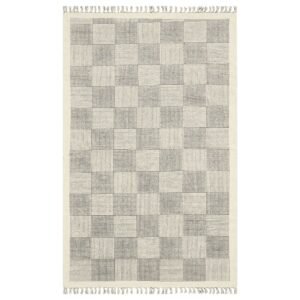Brown Geometric Handmade Kitchen Area Rug
