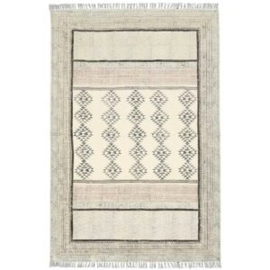 Handmade Block Printed Cotton Brown Dhurrie