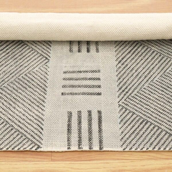 Handmade Gray cotton Interior Decor Rug - Image 7