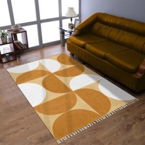 Handmade Printed Cotton Entryway Area Rug