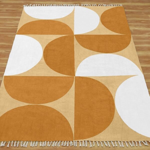 Handmade Printed Cotton Entryway Area Rug - Image 3