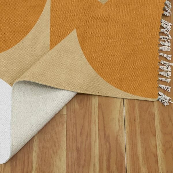 Handmade Printed Cotton Entryway Area Rug - Image 5