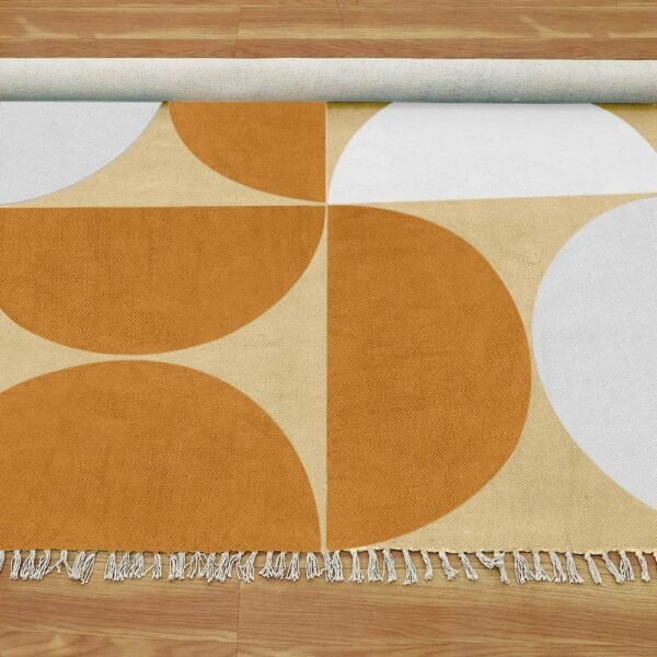 Handmade Printed Cotton Entryway Area Rug - Image 6