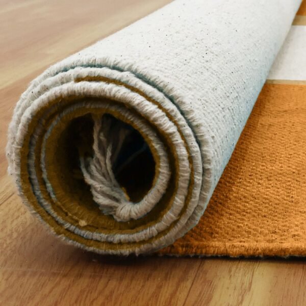 Handmade Printed Cotton Entryway Area Rug - Image 7