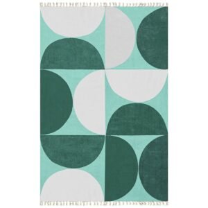 Cotton Made Hand Block Printed Geometric Area Rug