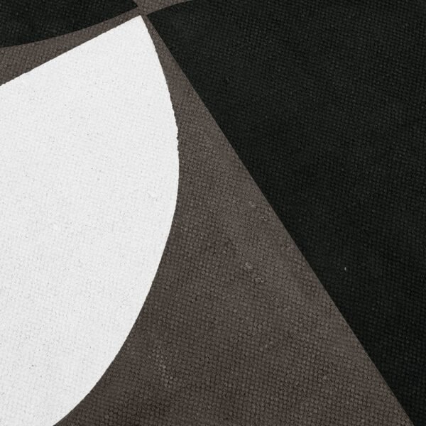 Black and White Handmade Geometric Rug with Cotton - Image 5