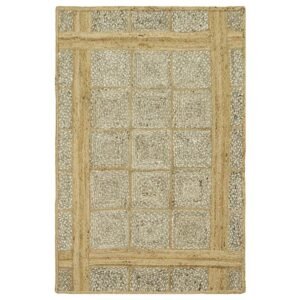 Handmade Beige Area Rug – Perfect for Living Room Elegance