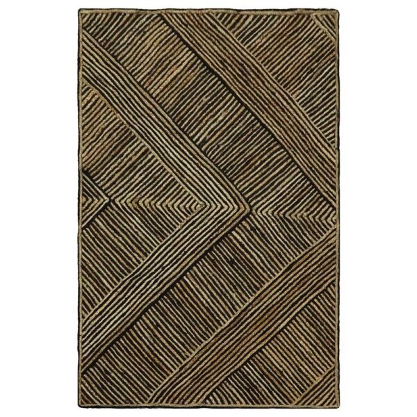 Large Handmade Black Jute Rug