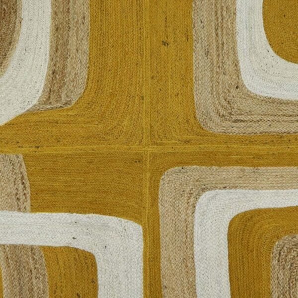 Beige Hand-Braided Geometric Jute Rug - Image 6