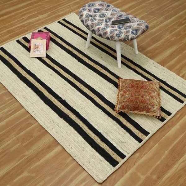 Artisan Hand-Braided White Jute Rug Oversized & Elegant - Image 4