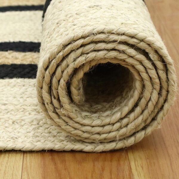 Artisan Hand-Braided White Jute Rug Oversized & Elegant - Image 8