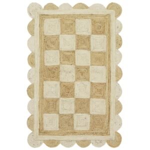 Scalloped Natural Jute Braided Rug Style Home Decor