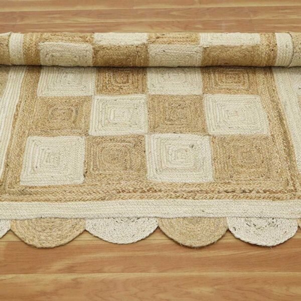 Scalloped Natural Jute Braided Rug Style Home Decor - Image 4
