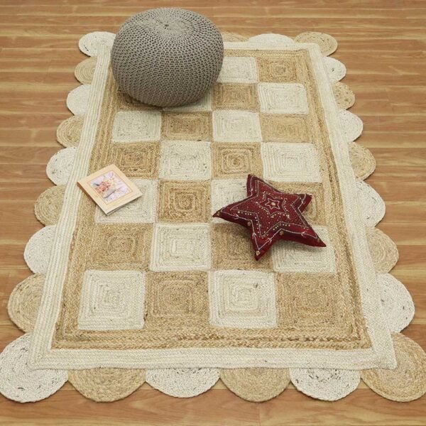 Scalloped Natural Jute Braided Rug Style Home Decor - Image 7
