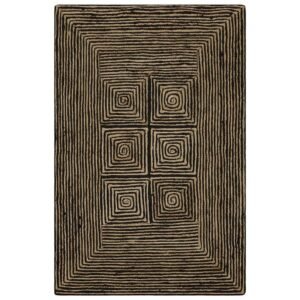 Handmade Stylish Natural Black Jute Rug