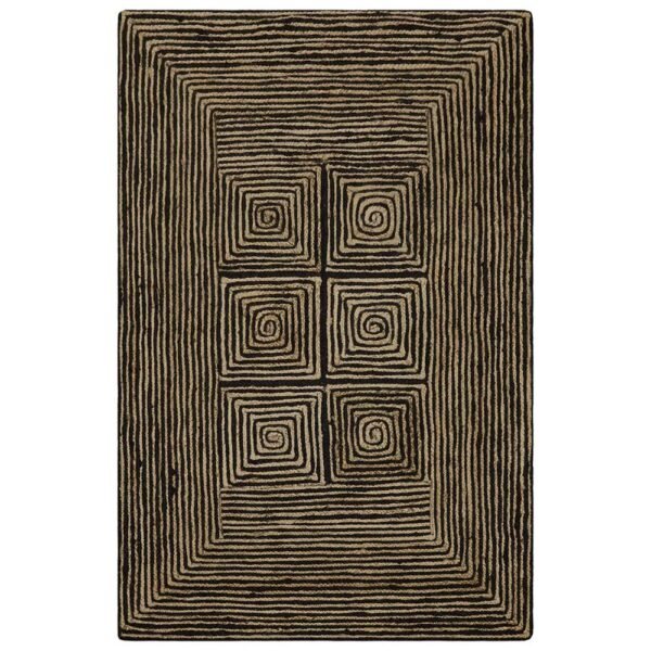Handmade Stylish Natural Black Jute Rug