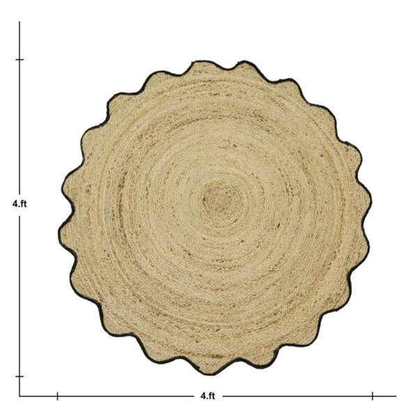 Handmade Beige Solid Jute Area Rug – Perfect for Entryways - Image 3