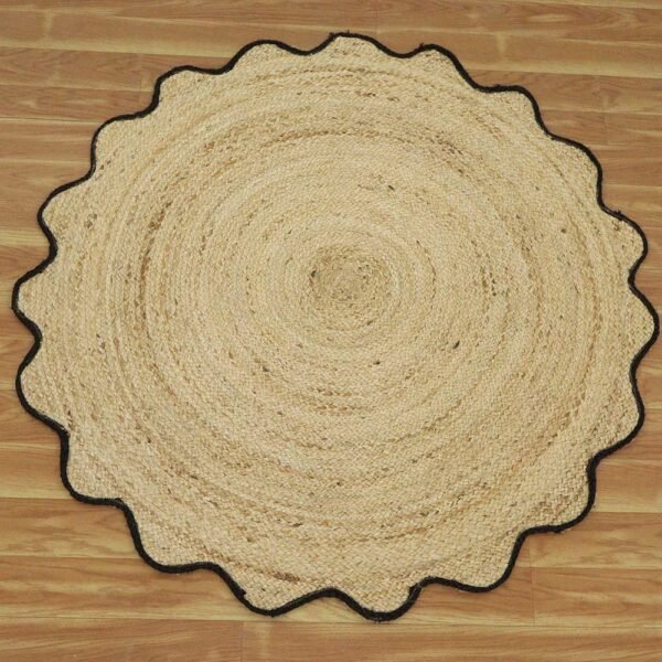 Handmade Beige Solid Jute Area Rug – Perfect for Entryways - Image 4