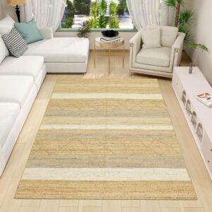 Handmade Natural Beige Rug- Dining Jute Area Rug
