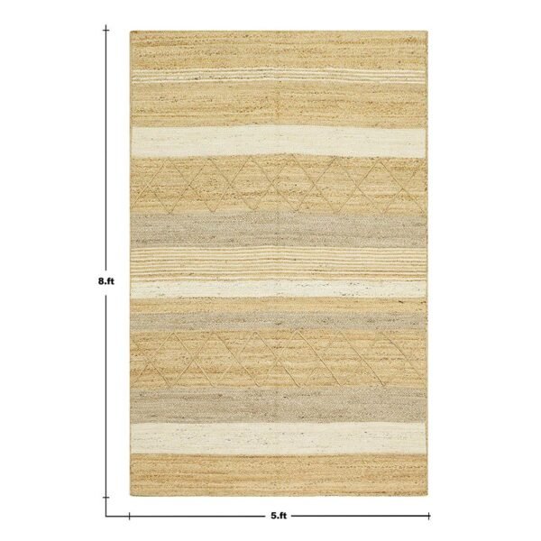 Handmade Natural Beige Rug- Dining Jute Area Rug - Image 3