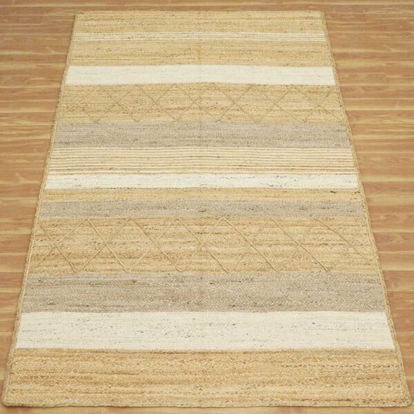 Handmade Natural Beige Rug- Dining Jute Area Rug - Image 4