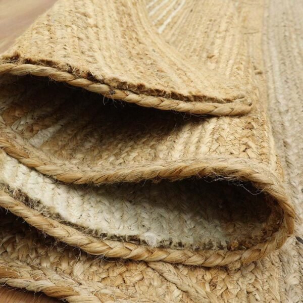 Handmade Natural Beige Rug- Dining Jute Area Rug - Image 6