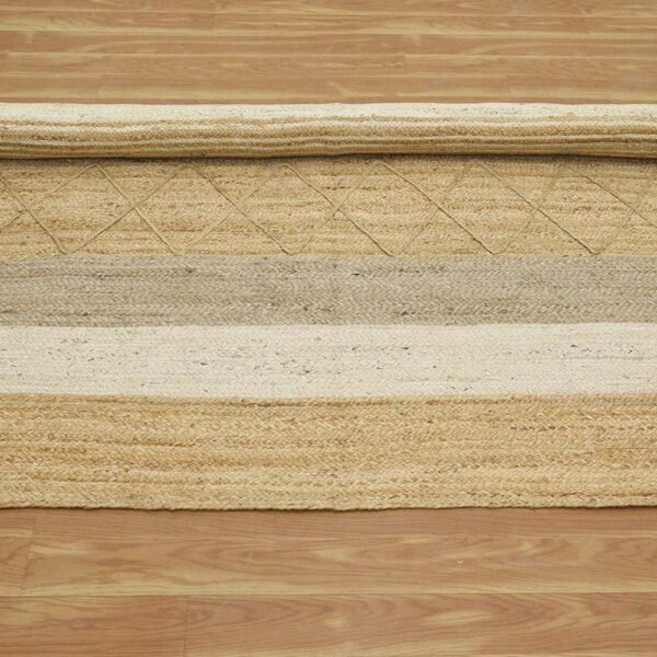 Handmade Natural Beige Rug- Dining Jute Area Rug - Image 7