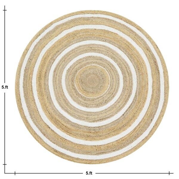 Round Hand Braided Rug Cozy Accent for Living Room - Image 3