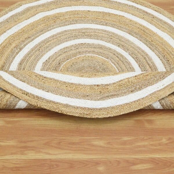 Round Hand Braided Rug Cozy Accent for Living Room - Image 7