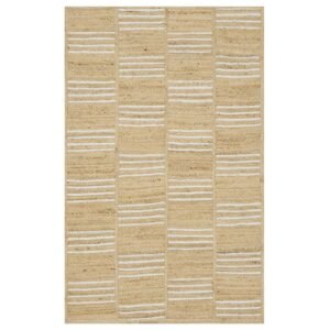 Hand Braided Beige Jute Rug Braided Natural Texture