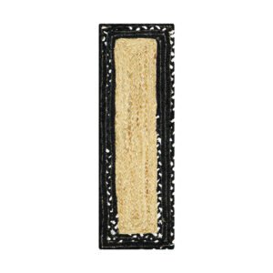 Chindi Cotton Hand Braided Black Stair Steps Mat
