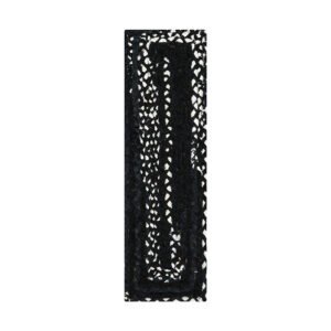 Handmade Chindi Cotton Black Stair Steps Mats