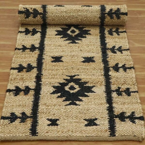 Hand Woven Jute Rug Beautiful Geometric Area Rug - Image 5