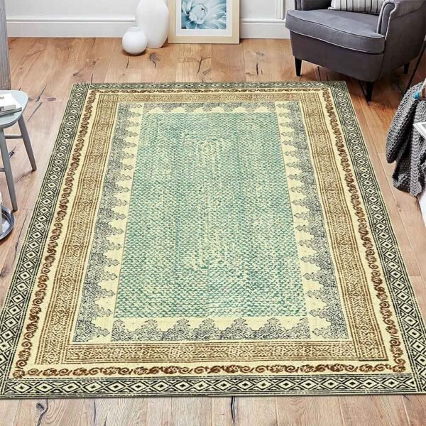 Hand Block Printed Jute Large Area Rug - Image 2