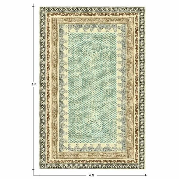 Hand Block Printed Jute Large Area Rug - Image 3
