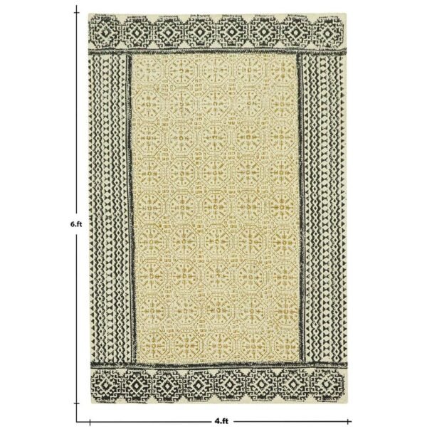 Hand Block Printed Jute Rug – Large Area Rug - Image 6