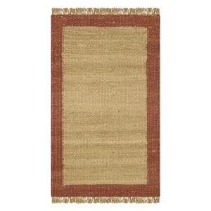 Hand Woven Brown Border Jute Area Rug