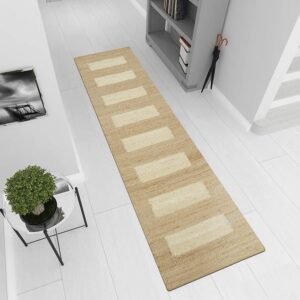 Handmade Geometric Jute Rug Perfect for Large Living Areas