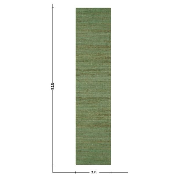 Green Jute Hand Woven Jute Runner Stair Rug - Image 7
